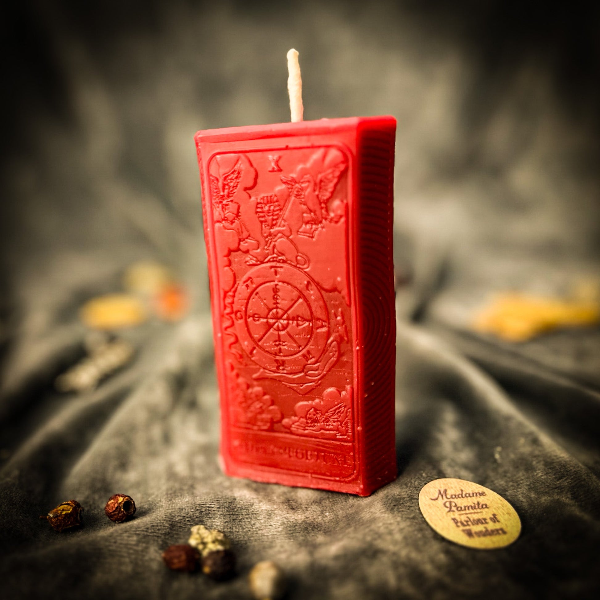Wheel of Fortune Candle Spell Kit - Luck & Tarot – Red (Romance) Candle Spell Kit