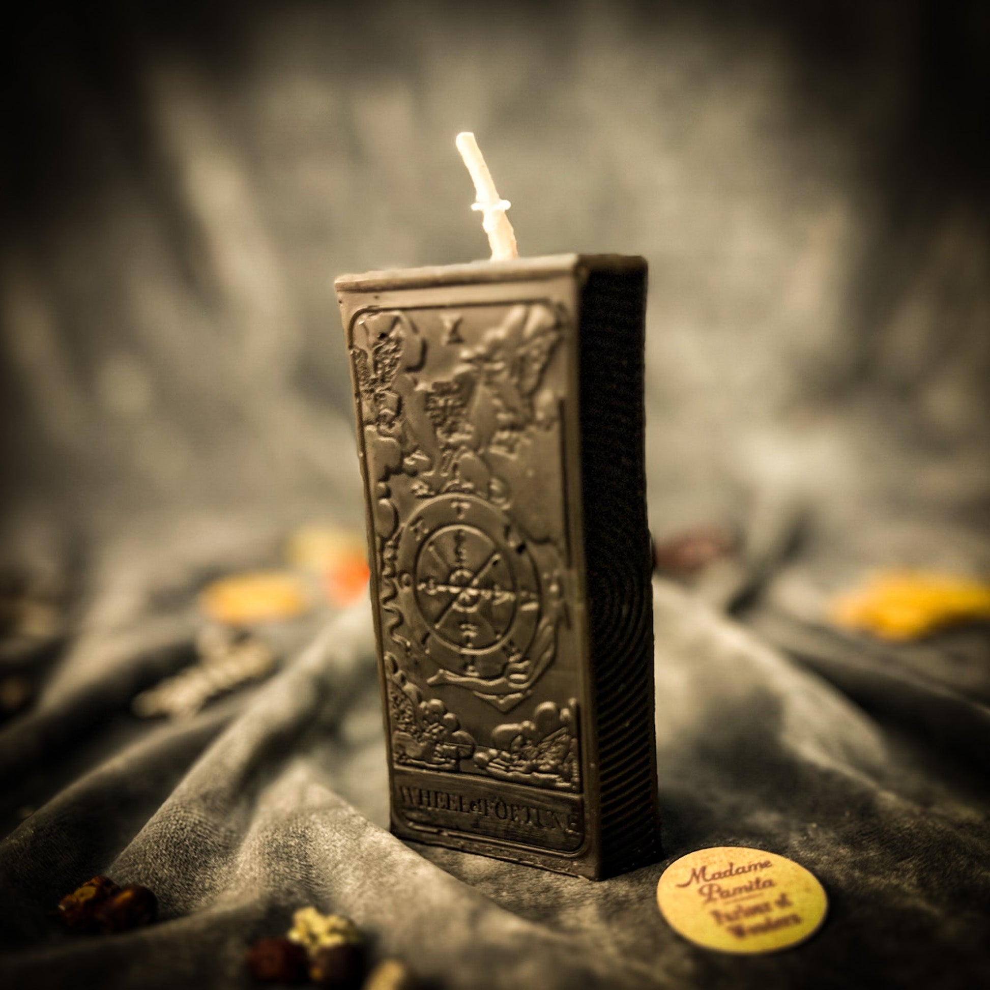 Wheel of Fortune Candle Spell Kit - Luck & Tarot – Black (Protection) Candle Spell Kit
