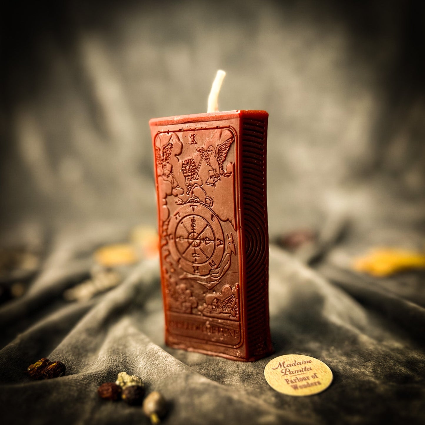 Wheel of Fortune Candle Spell Kit - Luck & Tarot – Brown (Grounding) Candle Spell Kit