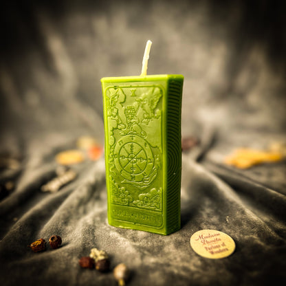Wheel of Fortune Candle Spell Kit - Luck & Tarot – Green (Prosperity) Candle Spell Kit
