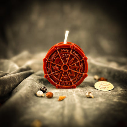 Wheel of the Year Spell Kit | Beeswax Sabbat Candle – Brown (Grounding) Candle Spell Kit