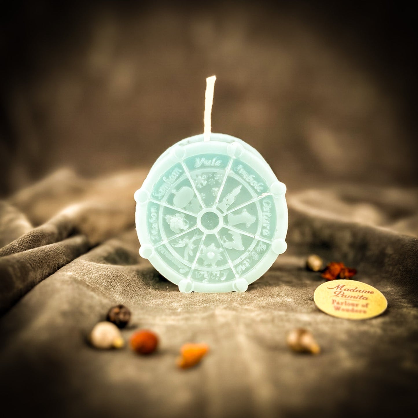 Wheel of the Year Spell Kit | Beeswax Sabbat Candle – Blue (Communication) Candle Spell Kit