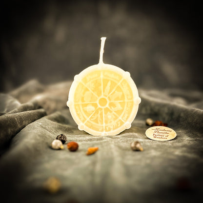 Wheel of the Year Spell Kit | Beeswax Sabbat Candle – White (Clarity) Candle Spell Kit