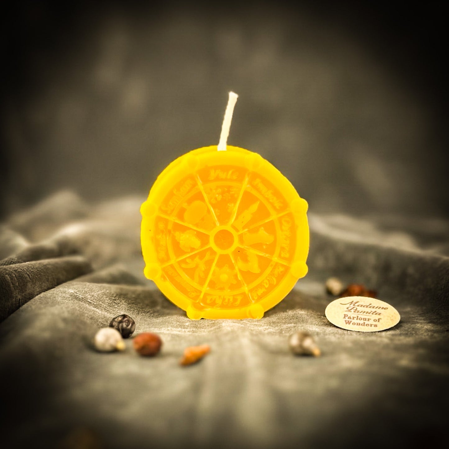 Wheel of the Year Spell Kit | Beeswax Sabbat Candle – Yellow (Joy) Candle Spell Kit