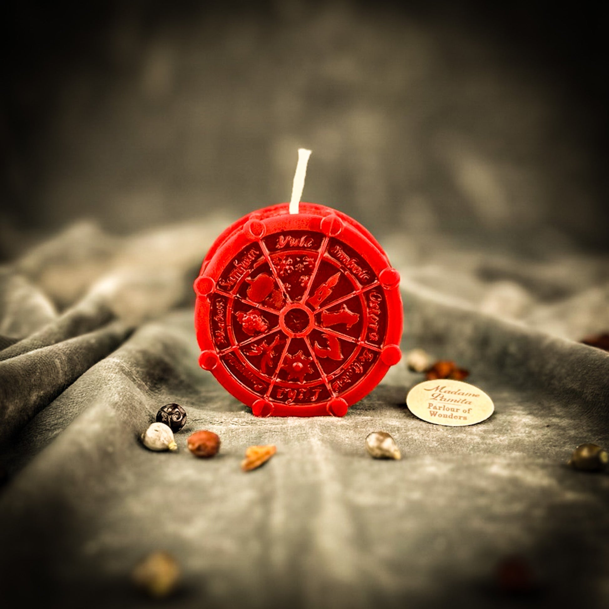 Wheel of the Year Spell Kit | Beeswax Sabbat Candle – Red (Passion) Candle Spell Kit