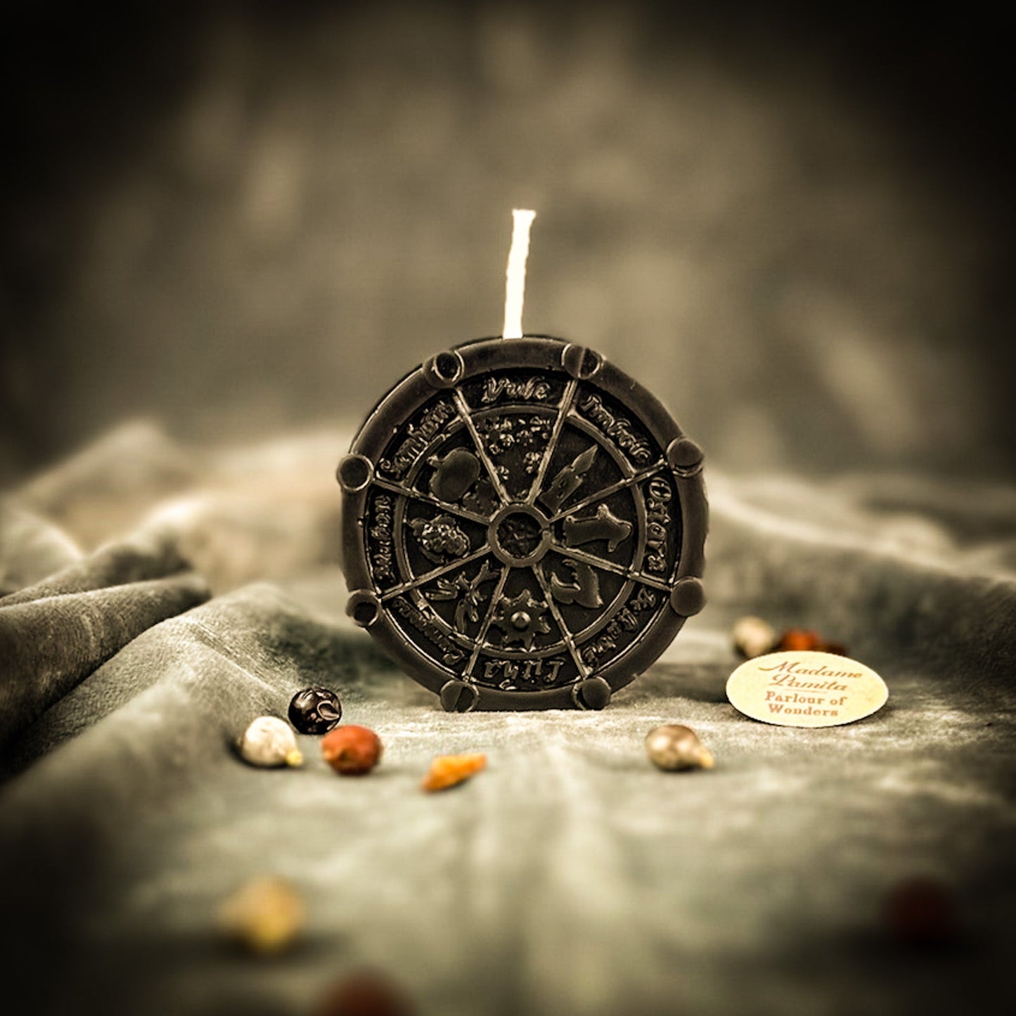 Wheel of the Year Spell Kit | Beeswax Sabbat Candle – Black (Protection) Candle Spell Kit