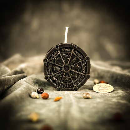 Wheel of the Year Spell Kit | Beeswax Sabbat Candle – Black (Protection) Candle Spell Kit