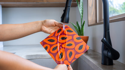 BULK ROLL Beeswax Wrap - Purple Papaya Print