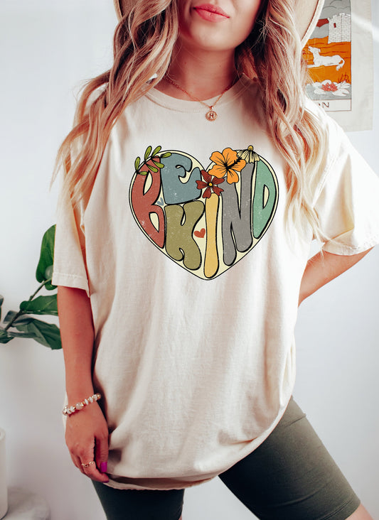 "Be Kind" Heart - Comfort Colors Tshirt