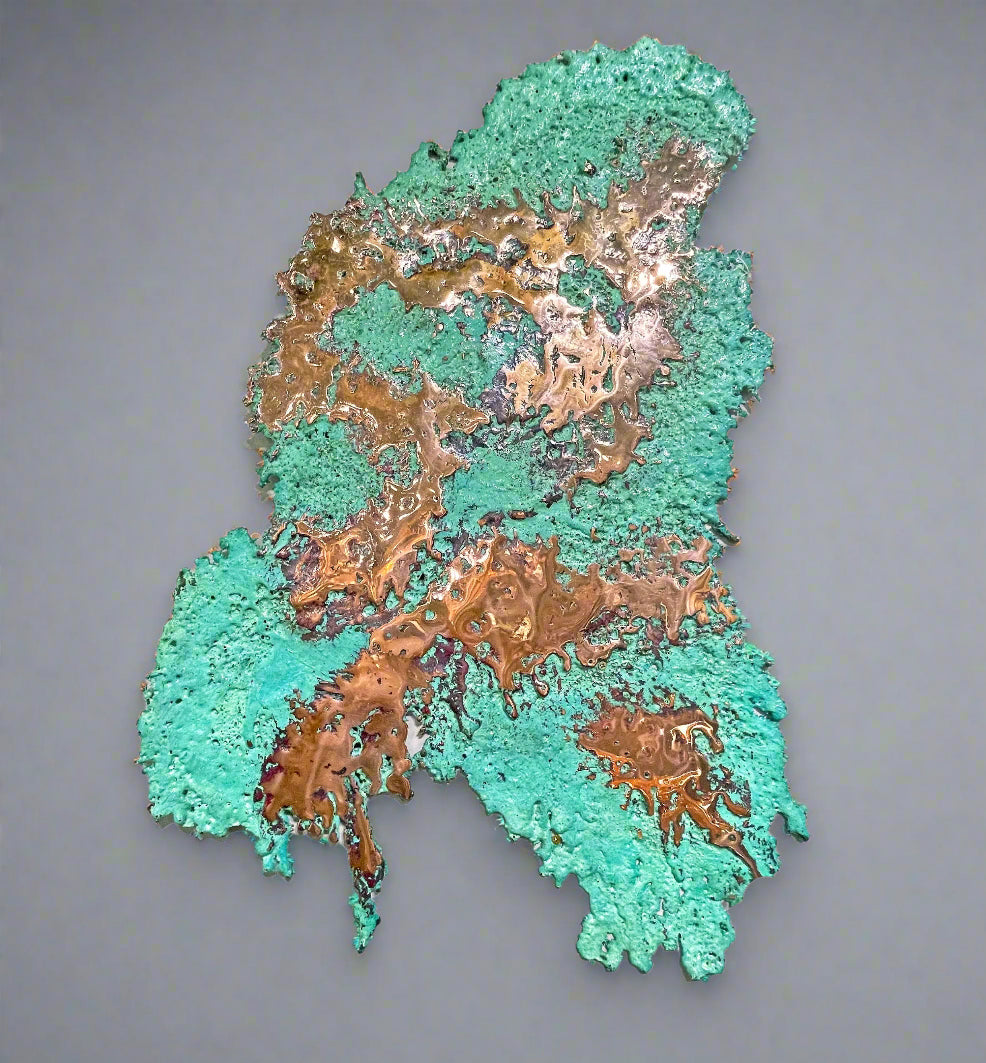 Large Michigan Native Copper Splash - Natural Patina Art –