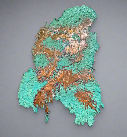 Large Michigan Native Copper Splash - Natural Patina Art –