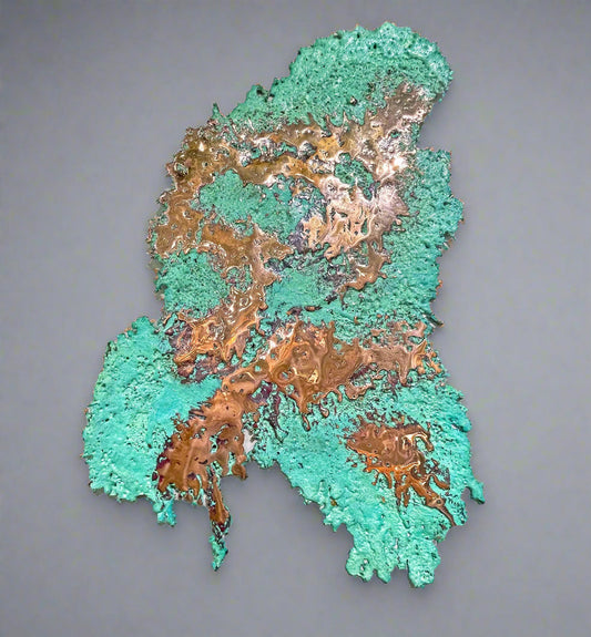 Large Michigan Native Copper Splash - Natural Patina Art –