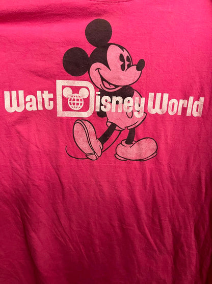 Faded Pink Mickey Mouse T-shirt Walt Disney World Tee - L –