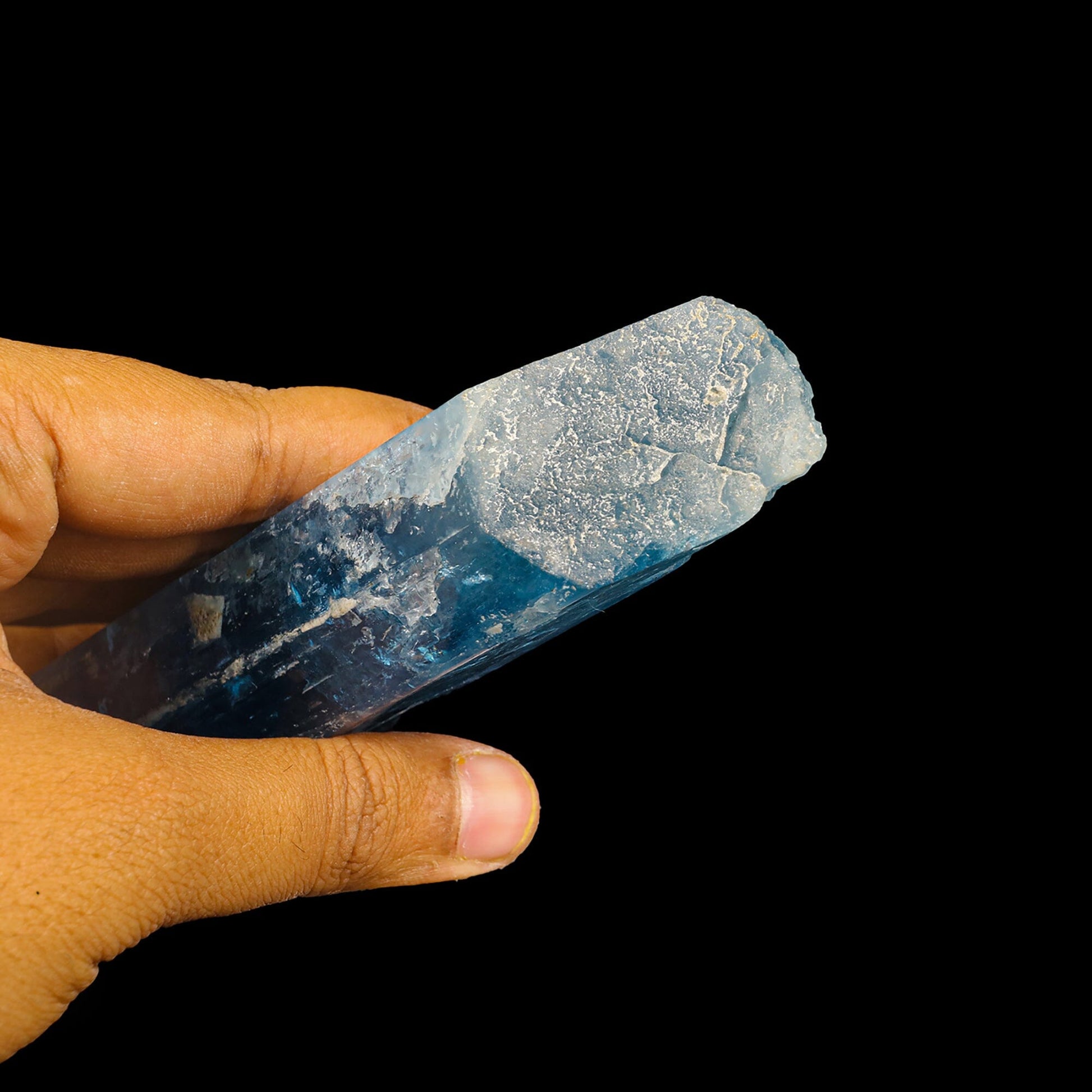 Blue Beryl var. Aquamarine Natural Mineral Specimen Museum – Apohyllite
