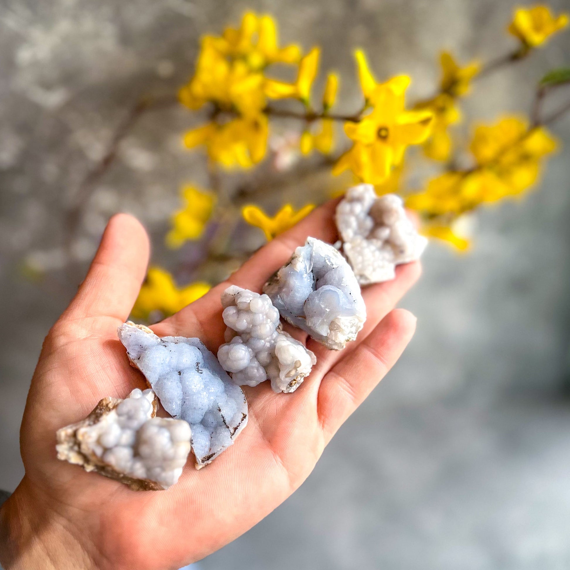 Raw Blue Chalcedony Specimens – 15-24 grams