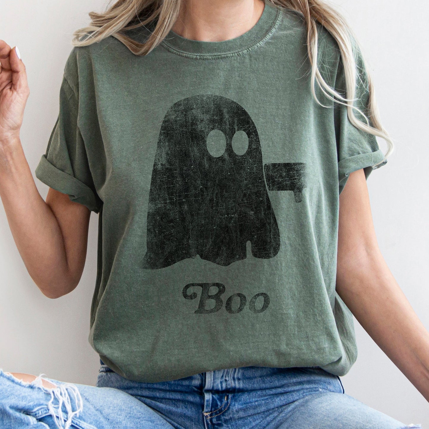 Boo Retro Ghost - Comfort Colors Tshirt – T-Shirt