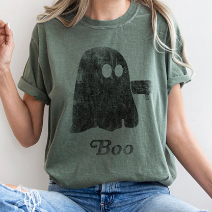 Boo Retro Ghost - Comfort Colors Tshirt – T-Shirt