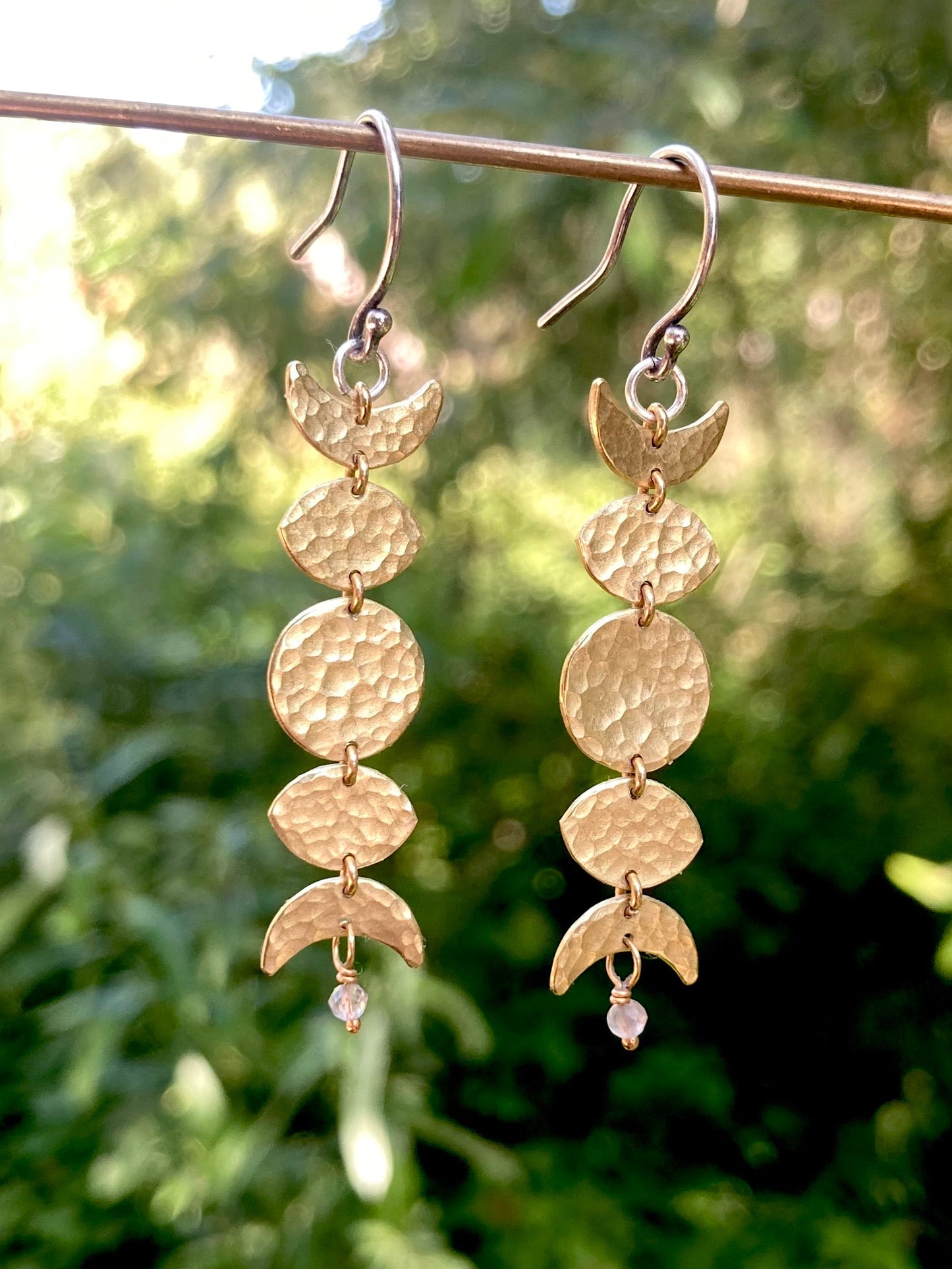 Moon Phase Earrings in Brass –