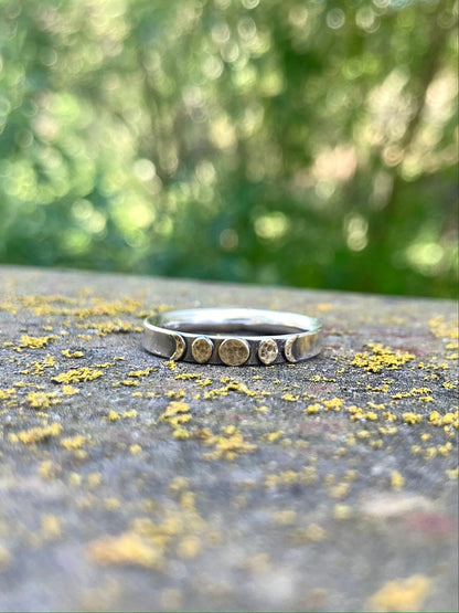 Moon Phase Band Ring in Brass and Sterling Silver – Rings