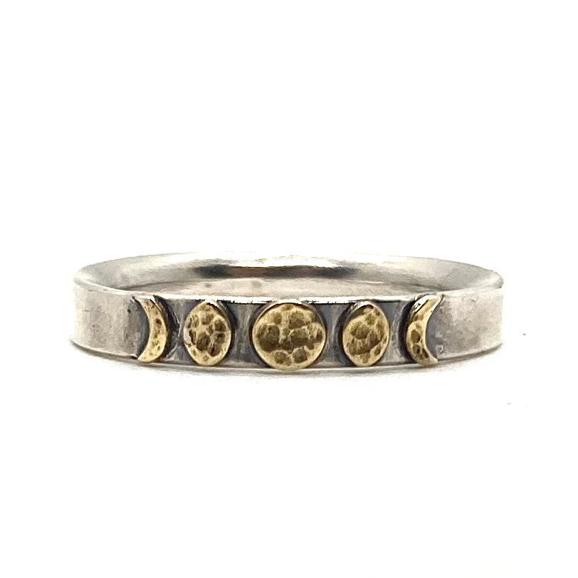 Moon Phase Band Ring in Brass and Sterling Silver – Rings