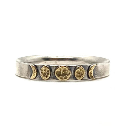 Moon Phase Band Ring in Brass and Sterling Silver – Rings