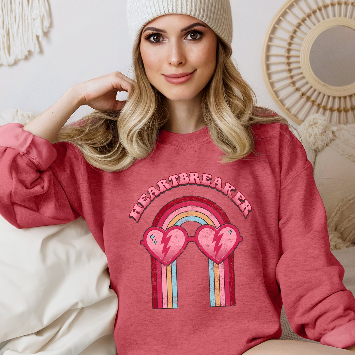 Heart Breaker, Love, Sunglasses, Retro, Sweatshirt, Valentine's Day