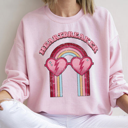 Heart Breaker, Love, Sunglasses, Retro, Sweatshirt, Valentine's Day