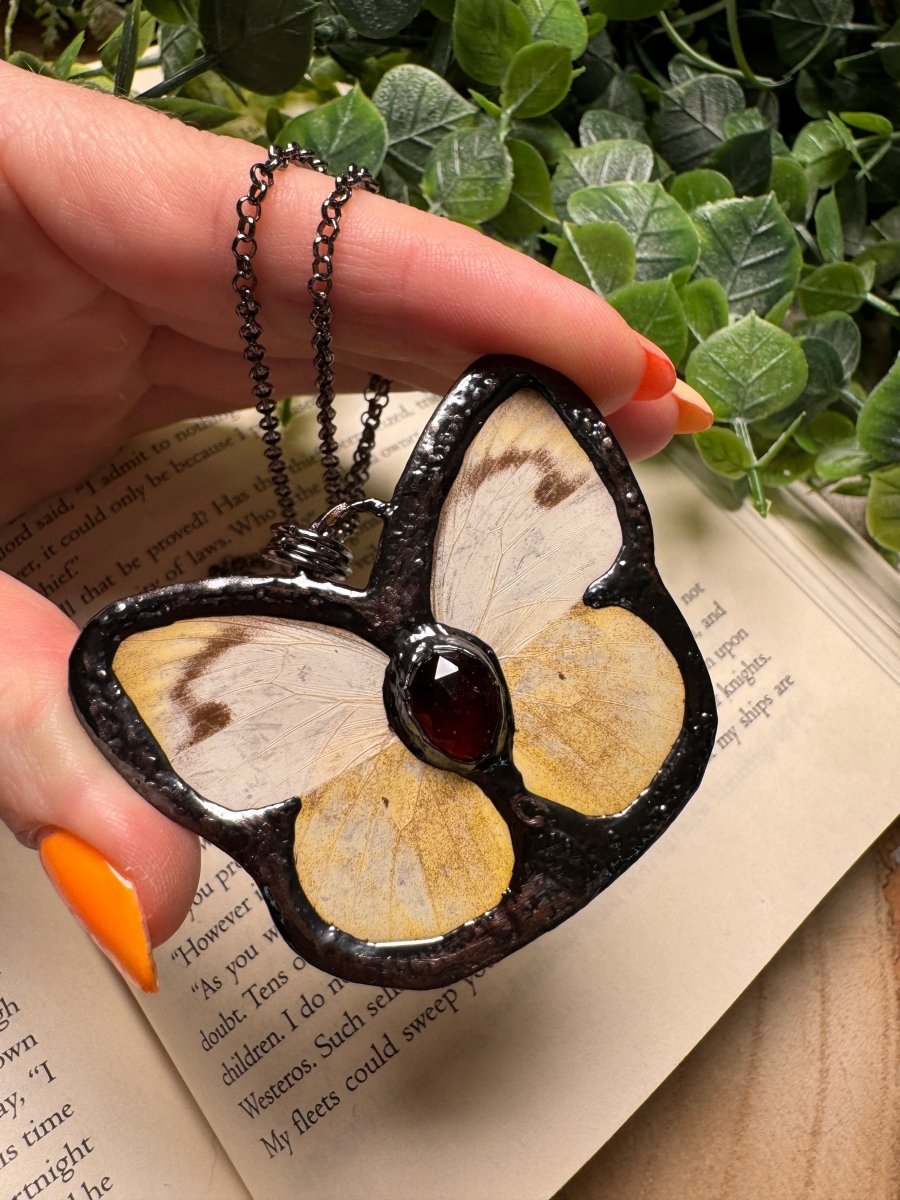 Butterfly and Orange Garnet Necklace – Necklace