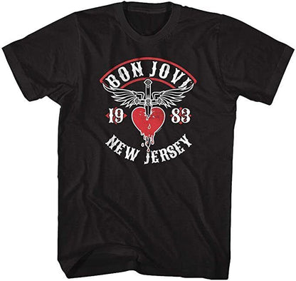 Bon Jovi New Jersey Tour 83 T-Shirt - Vintage Band Tee – XXL Clothing, Shoes & Accessories > Men > Men's Clothing > Shirts > T-Shirts