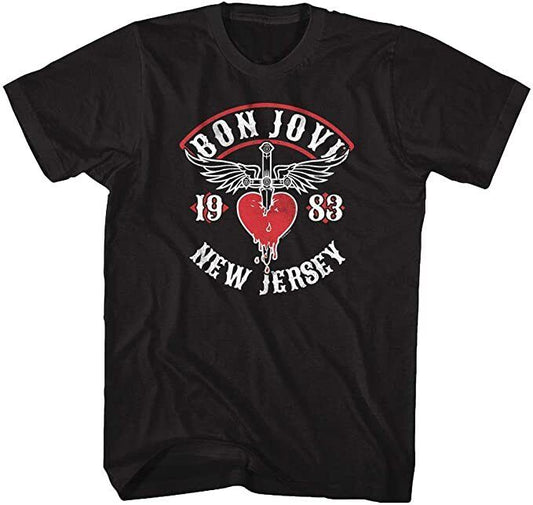 Bon Jovi New Jersey Tour 83 T-Shirt - Vintage Band Tee – XXL Clothing, Shoes & Accessories > Men > Men's Clothing > Shirts > T-Shirts