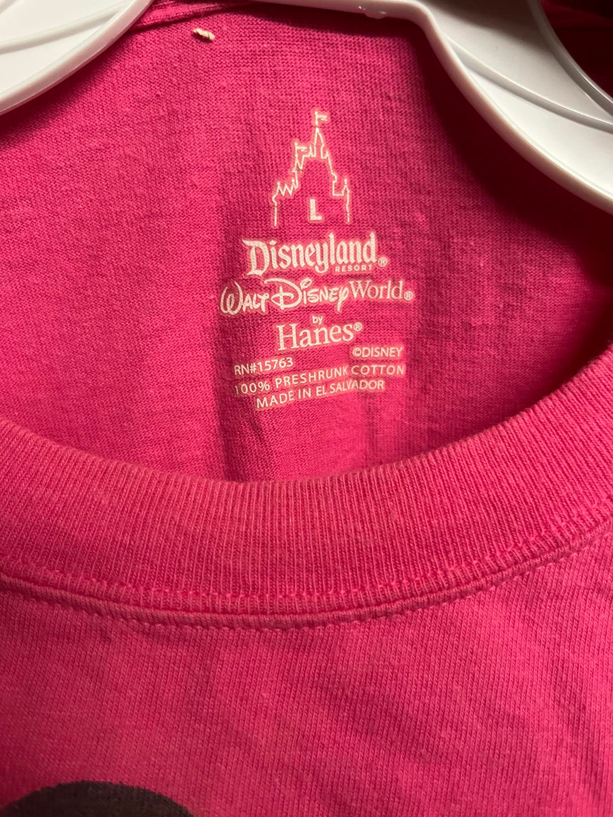 Faded Pink Mickey Mouse T-shirt Walt Disney World Tee - L –