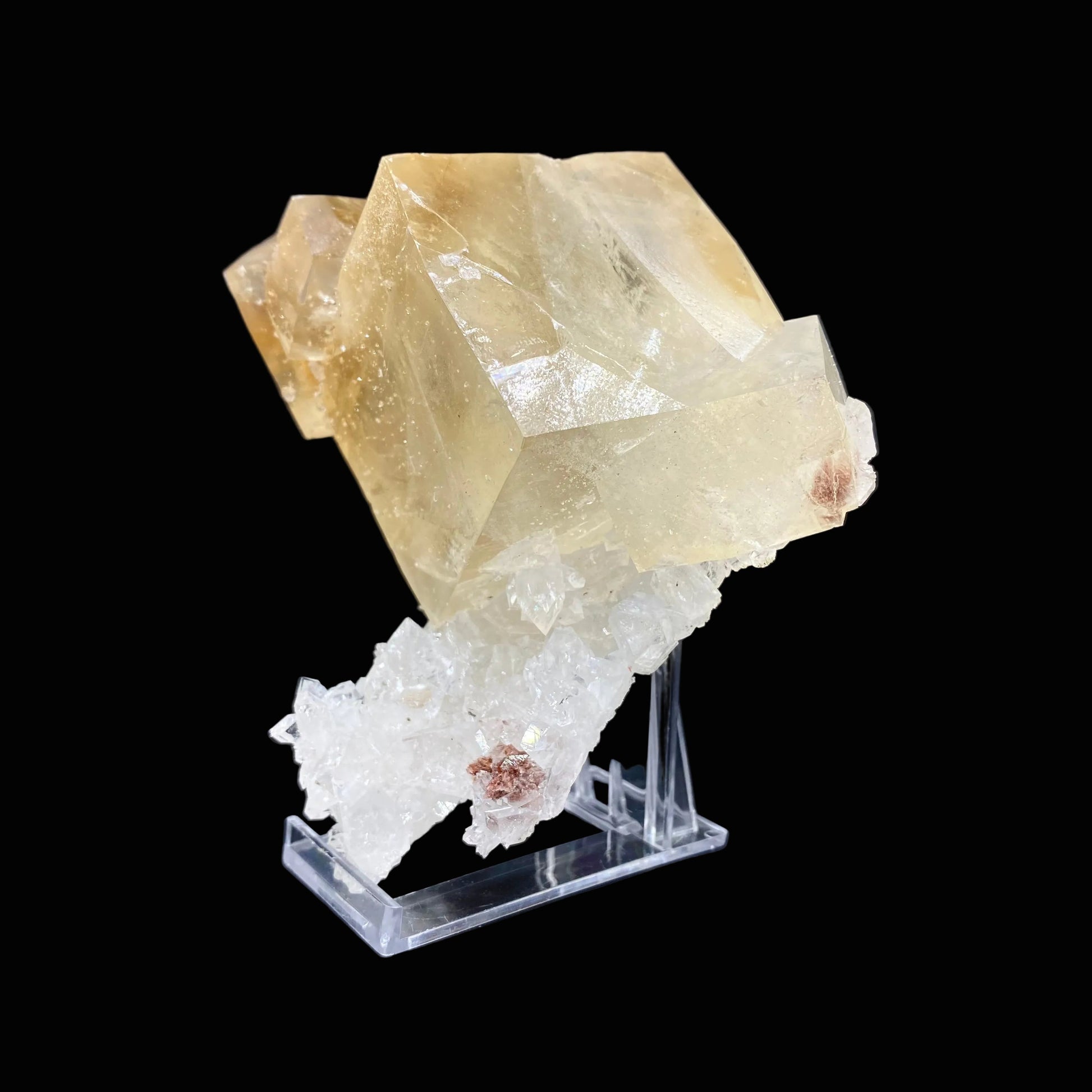 Calcite on Apophyllite Specimen 4.5" - Jalgaon India – Calcite