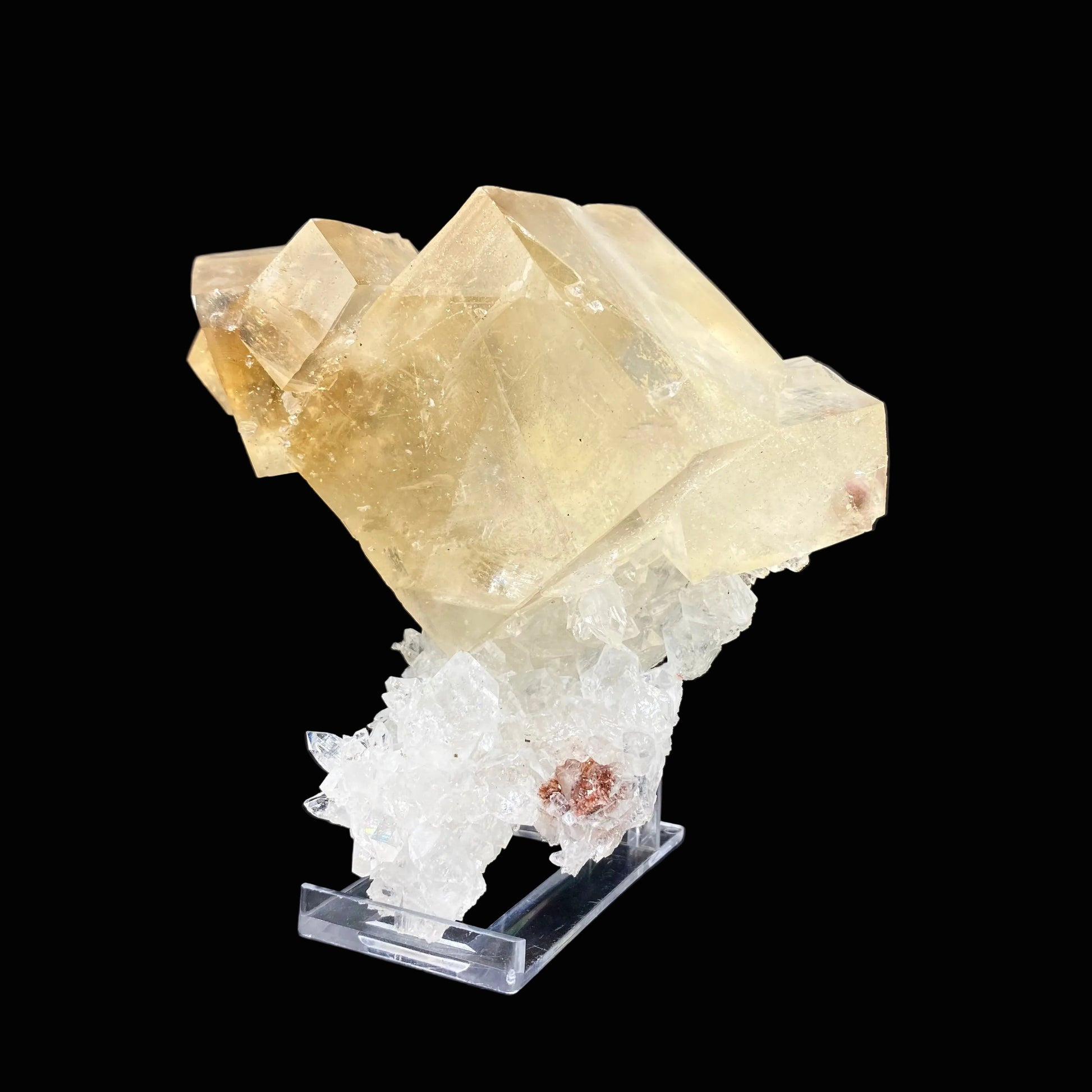 Calcite on Apophyllite Specimen 4.5" - Jalgaon India – Calcite