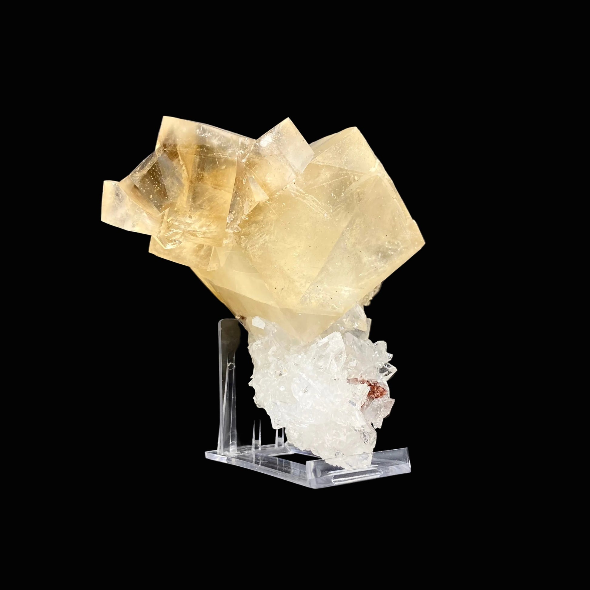 Calcite on Apophyllite Specimen 4.5" - Jalgaon India – Calcite
