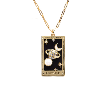 The Empress Tarot Card Necklace – The World Necklaces
