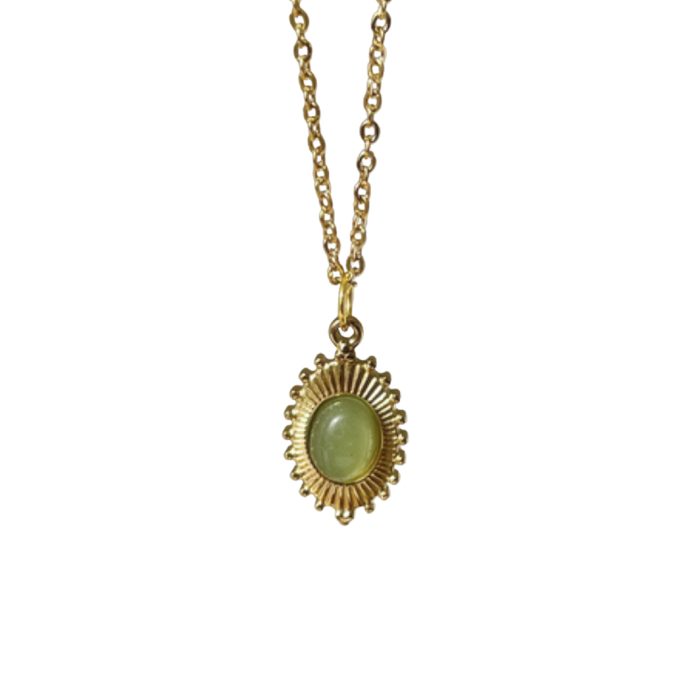 Serpent Coin Necklace – Mid Green Gem Necklaces