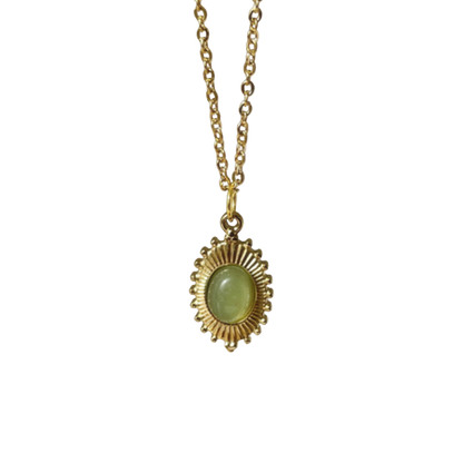 Serpent Coin Necklace – Mid Green Gem Necklaces