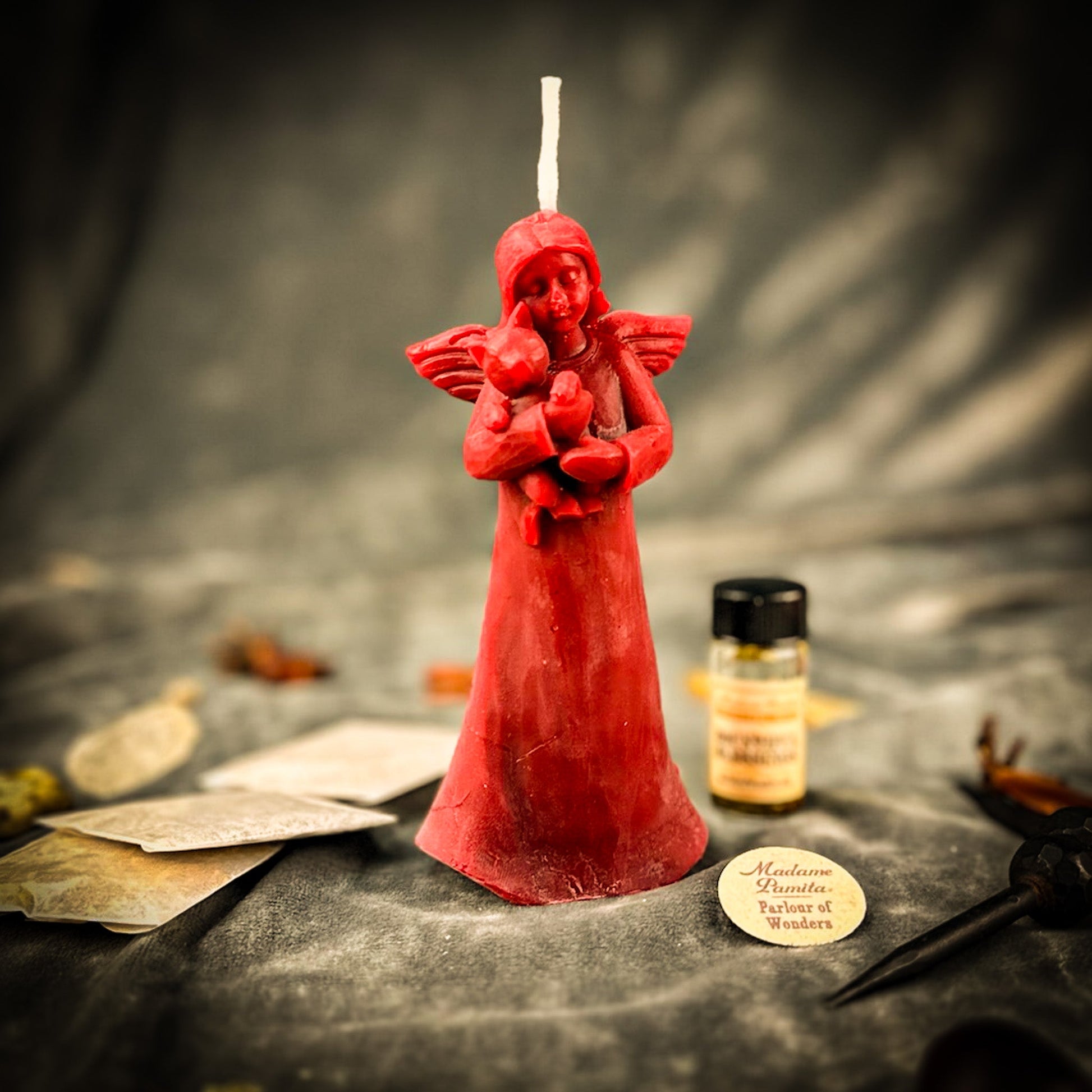 Cat Guardian Spirit Candle Spell Kit - Pet Protection and Healing – Red (Strength) Candle Spell Kit