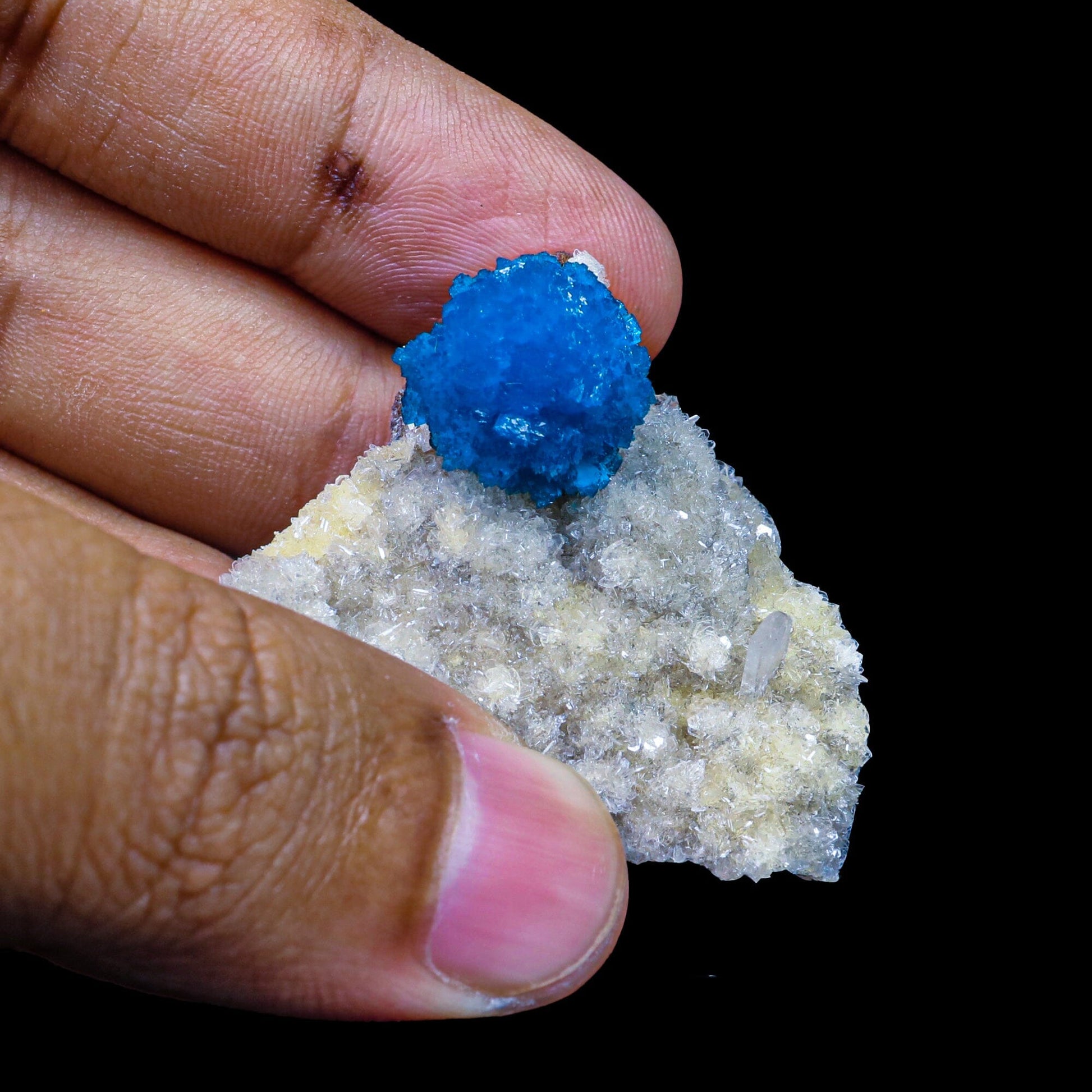 Cavansite on Heulandite (Rare Find) Natural Mineral Specimen – Cavansite