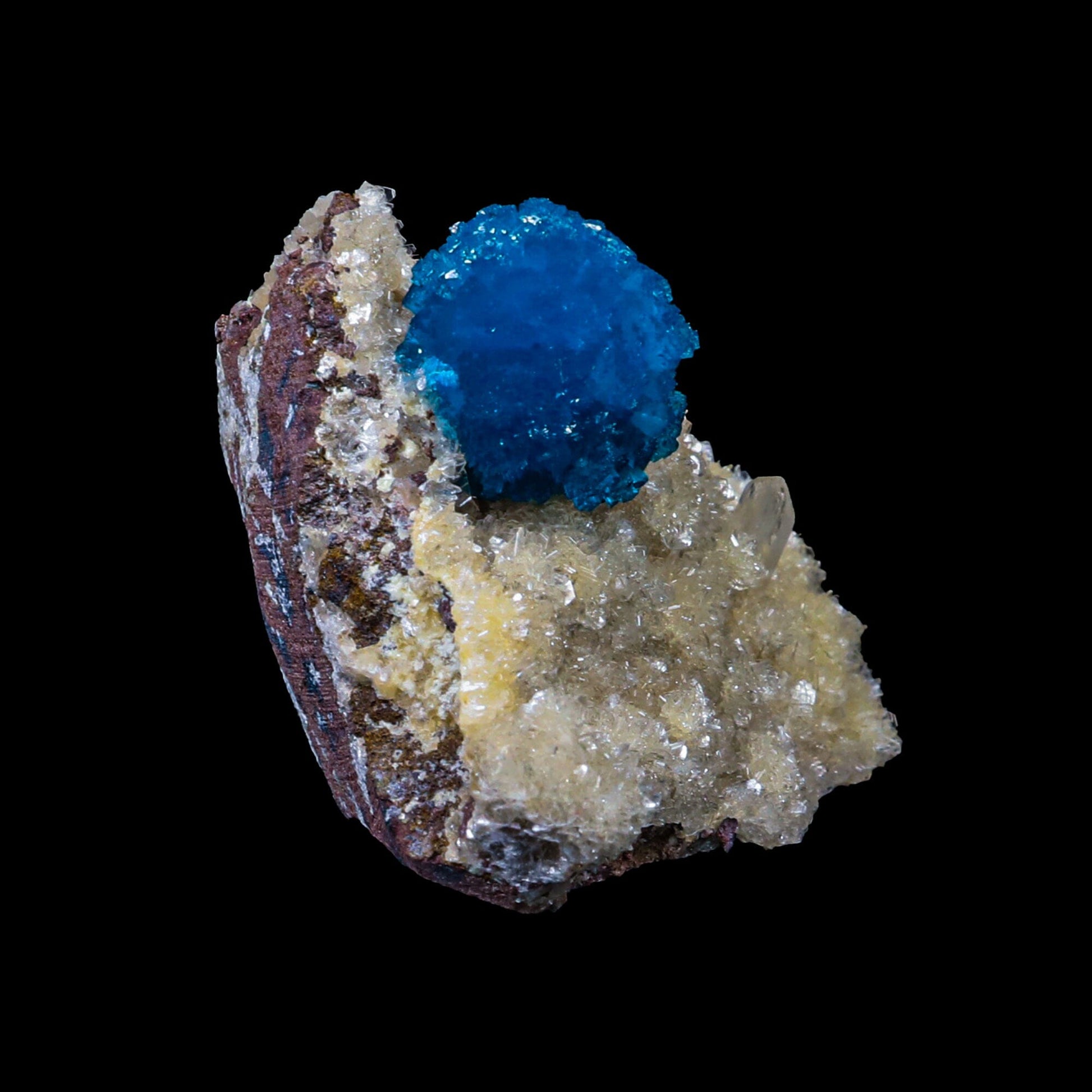 Cavansite on Heulandite (Rare Find) Natural Mineral Specimen – Cavansite