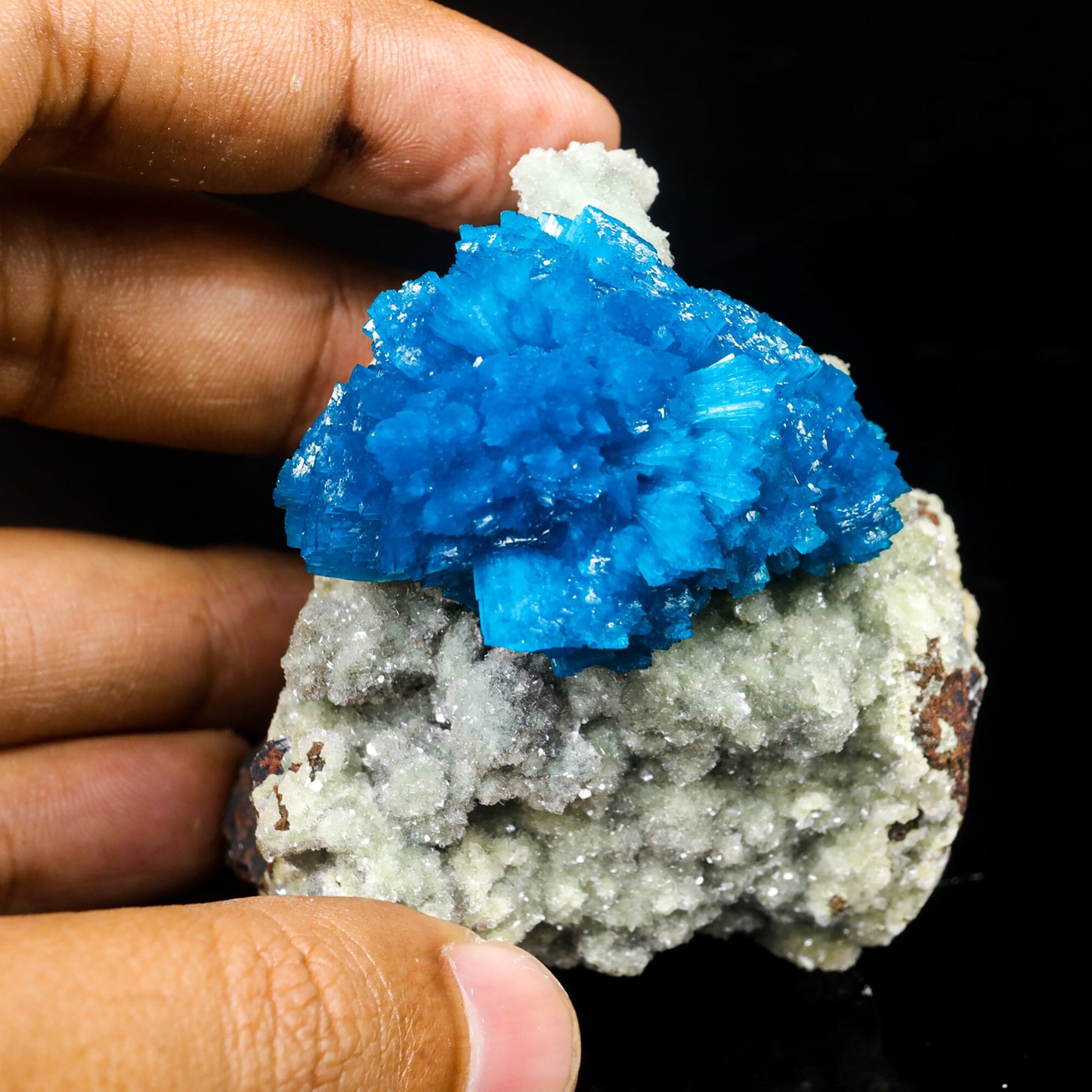 Cavansite on Heulandite (Rare Find) Natural Mineral Specimen – Cavansite
