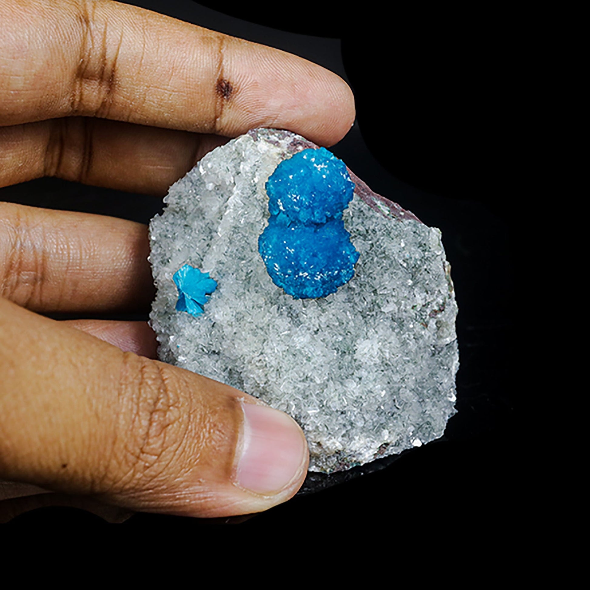 Cavansite on Heulandite (Rare Find) Natural Mineral Specimen – Cavansite