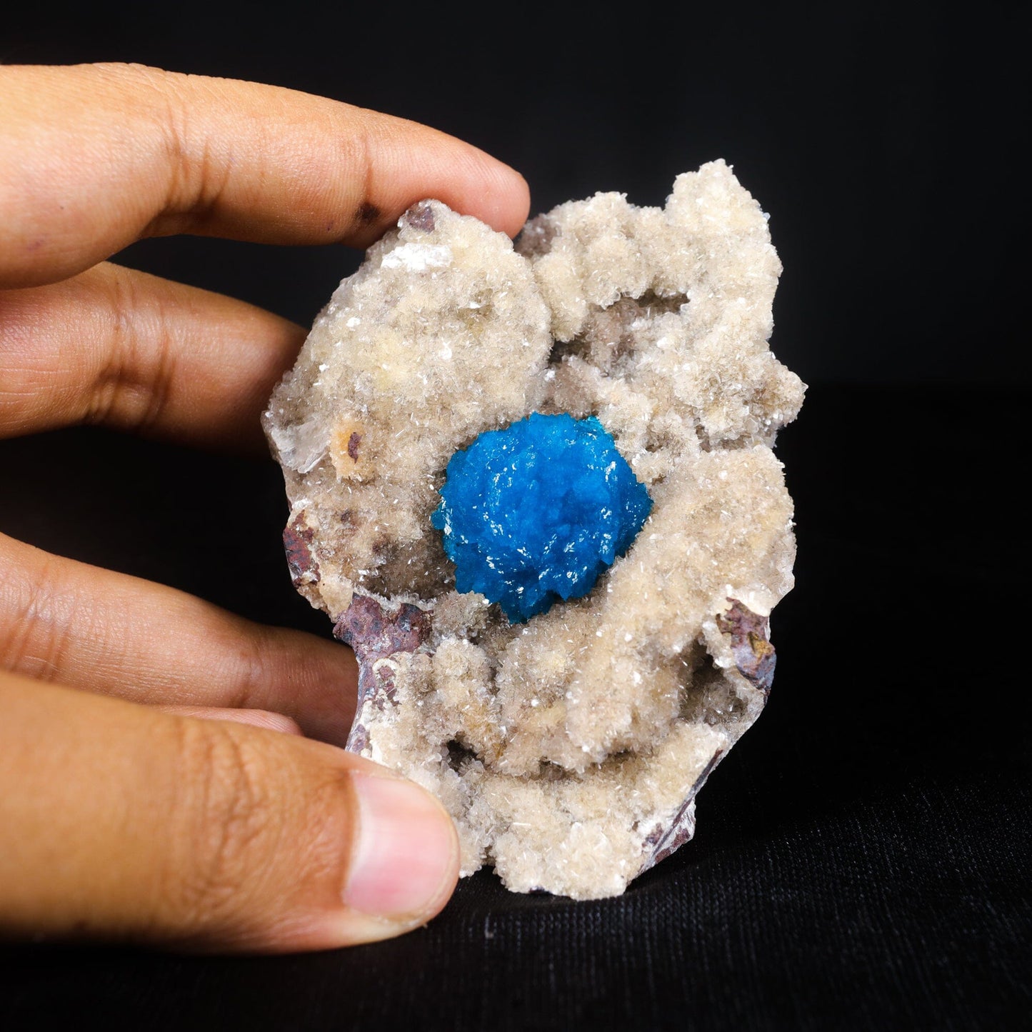 Cavansite on Heulandite (Rare Find) Natural Mineral Specimen USA – Cavansite