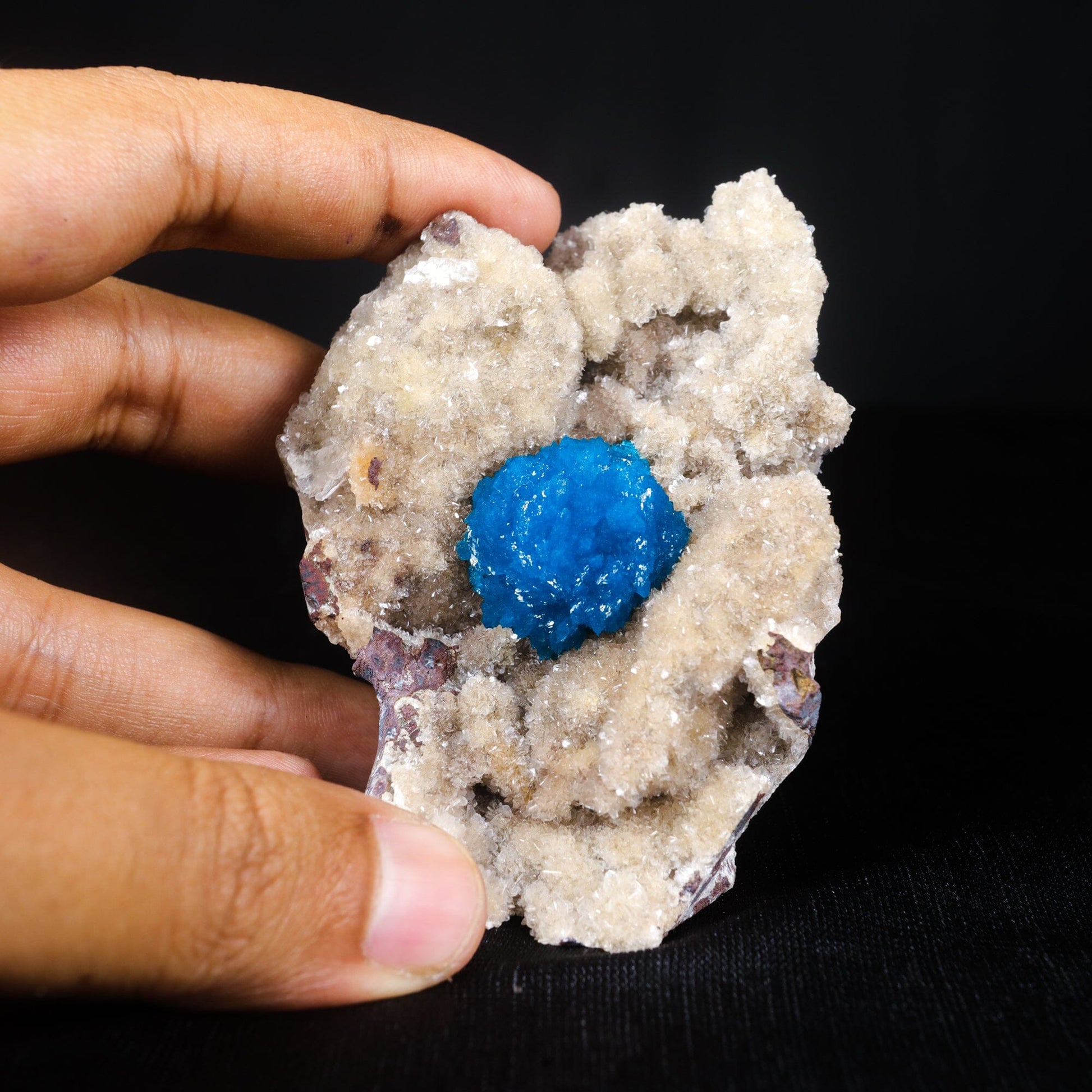 Cavansite on Heulandite (Rare Find) Natural Mineral Specimen USA – Cavansite