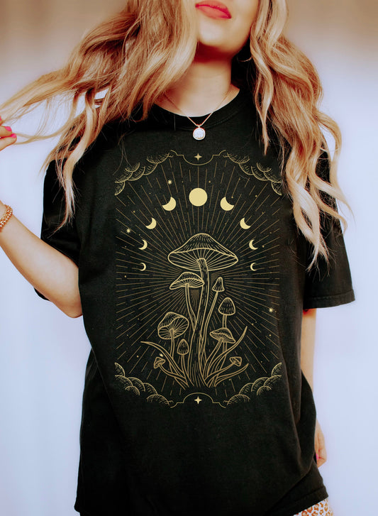 Moon Phases & Mushrooms - Comfort Colors Tshirt