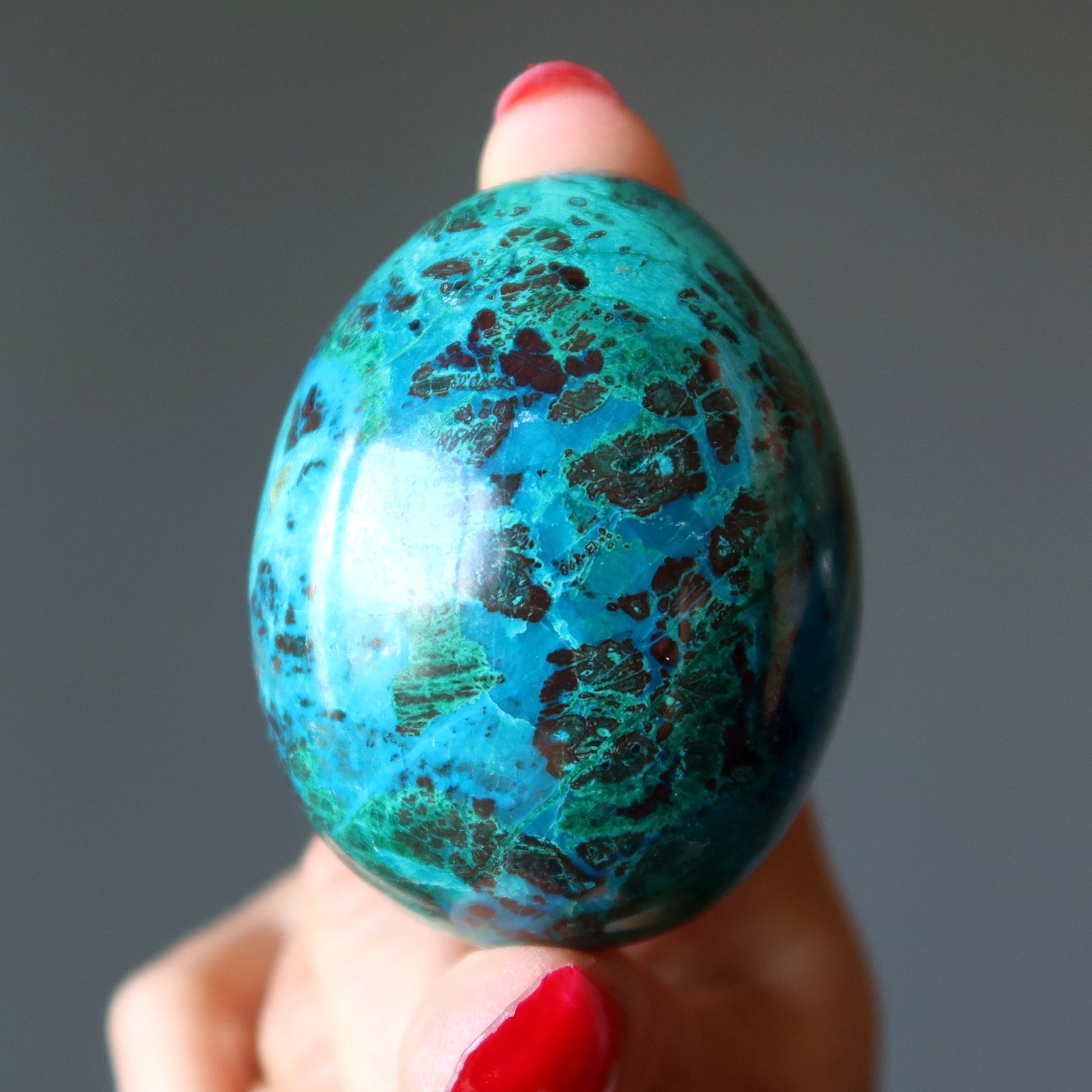 Chrysocolla Crystal Egg | Natural Blue Green Gemstone – Eggs
