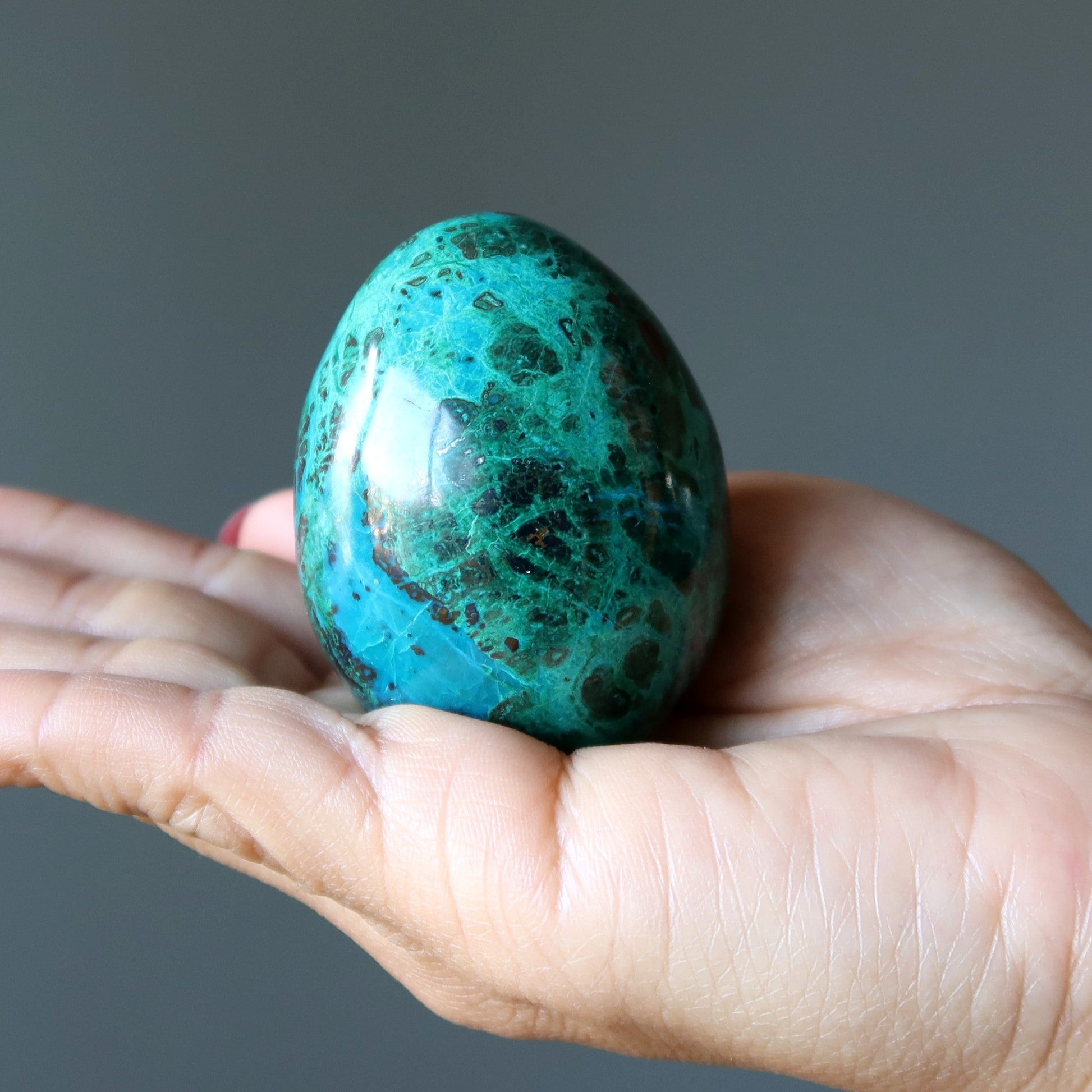 Chrysocolla Crystal Egg | Natural Blue Green Gemstone – Eggs