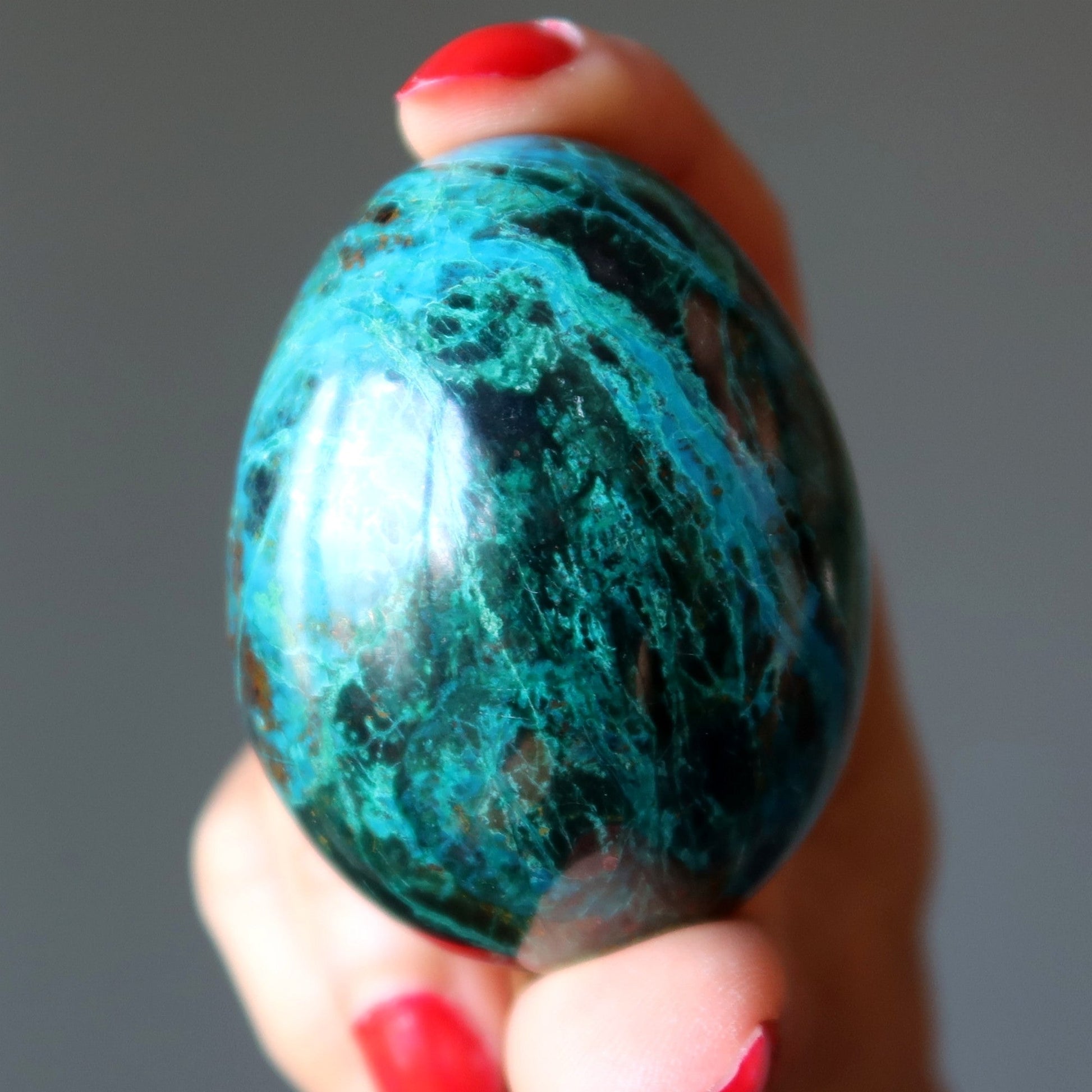 Chrysocolla Crystal Egg | Natural Blue Green Gemstone – Eggs