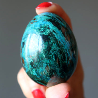 Chrysocolla Crystal Egg | Natural Blue Green Gemstone – Eggs