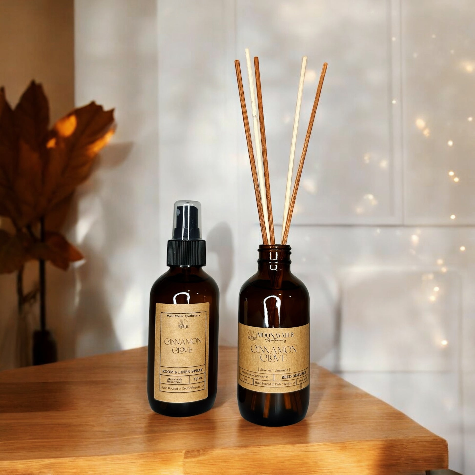Cinnamon + Clove - ROOM SPRAY & REED DIFFUSER, Warm Spiced Home Fragrance -- by Moon Water Apothecary –